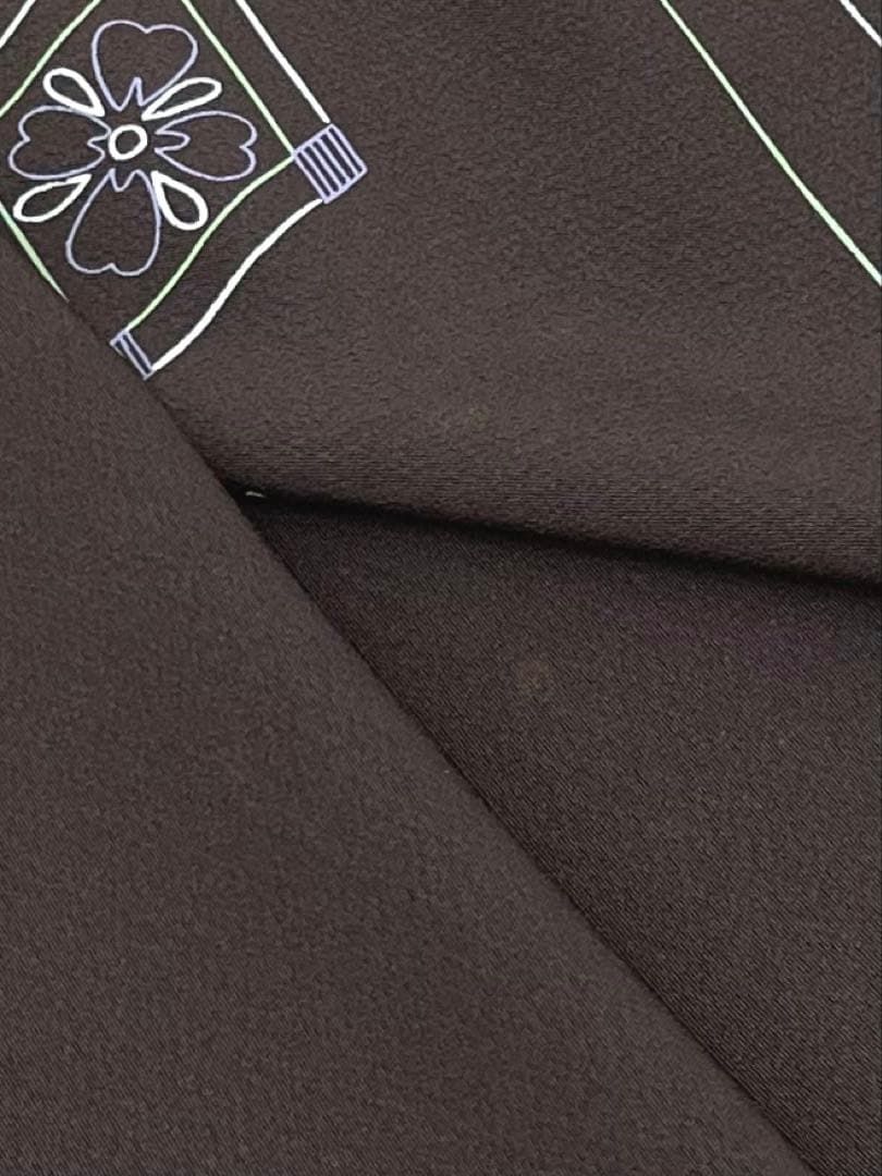 付け下げ 刺繍 金駒 金彩 海松茶色 正絹 反物 - メルカリ