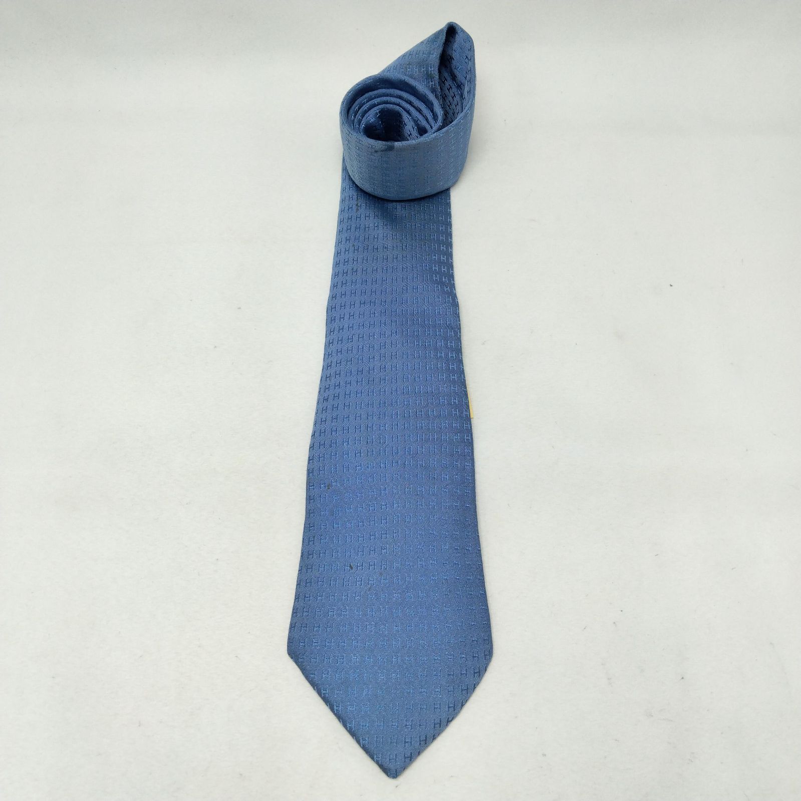 HERMES エルメスネクタイ　ブルー・水色　タグ付き HERMES（エルメス） 未使用品 タグ付き ネクタイ H柄 シルク100 ブルー