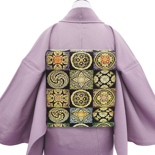 新古品】 袋帯 振袖用 京都 西陣 桜 斜めぼかし ラメ糸 金銀糸