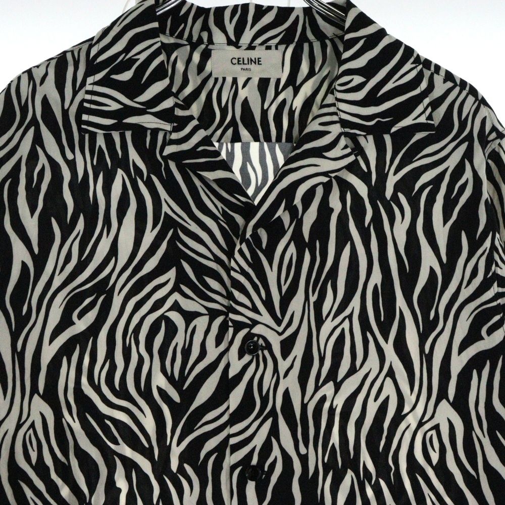 CELINE セリーヌ 20SS ゼブラ柄 オープンカラー 半袖 シャツ 41 CELINE セリーヌ 20SS ゼブラ柄 オープンカラー 半袖 シャツ 41