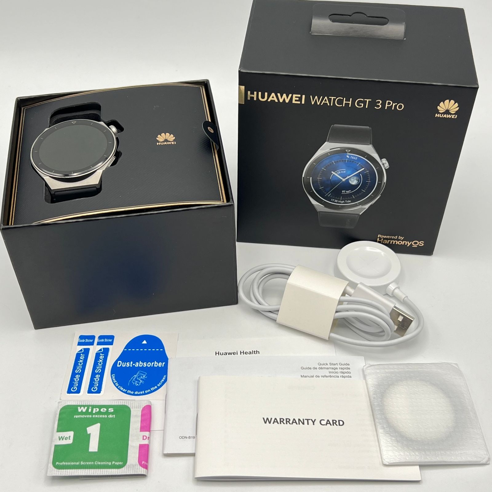 【美品】HUAWEI WATCH GT3 Pro 46mm ODN-B19 チタン アクティブモデル ブラック スマートウォッチ ファーウェイウォッチ 本体