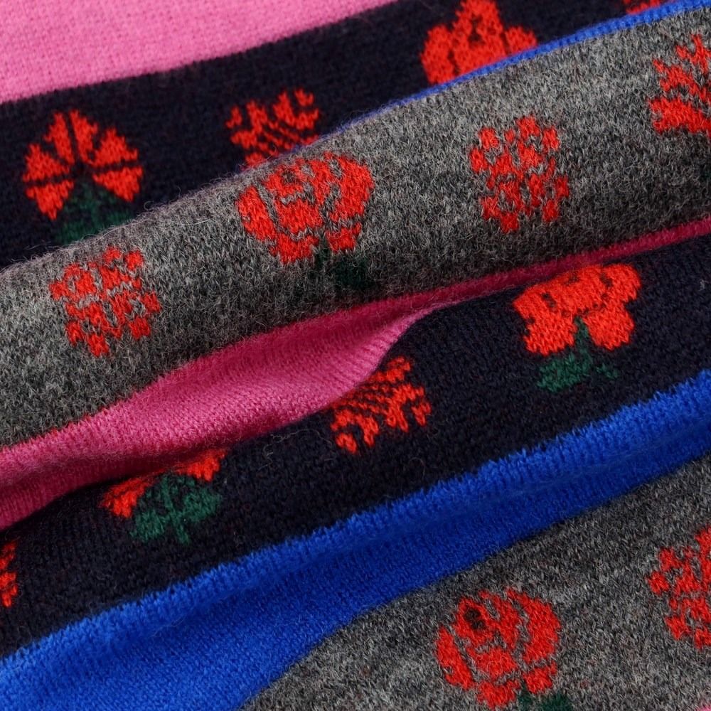 【中古】トリココムデギャルソン tricot COMME des GARCONS 2018年秋冬 ウールナイロン ニット カーディガン ブラックxピンク【サイズ表記なし（M位）】【レディース】-2