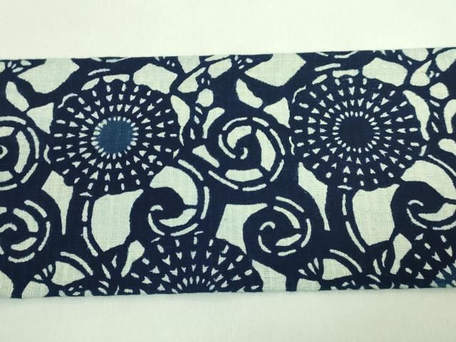 オンラインオリジナル 平和屋着物○九寸名古屋帯 型染 菊唐草 鬼しぼ