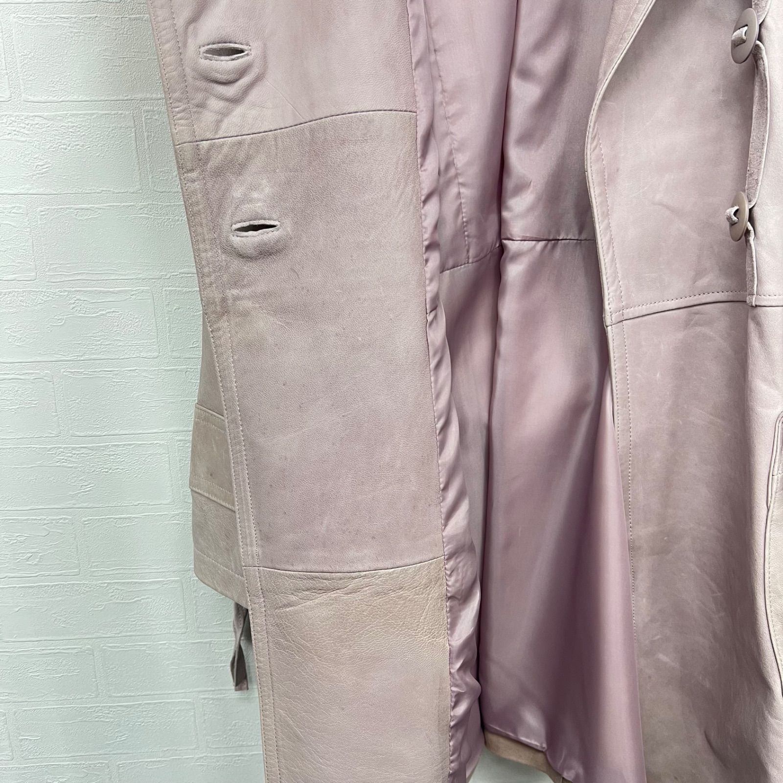 【美品】バーバリー　2WAY ロングコート 羊革 チキャンラム ファー ベージュ ◇ バーバリー ロングコート フォックスファー ノバチェック