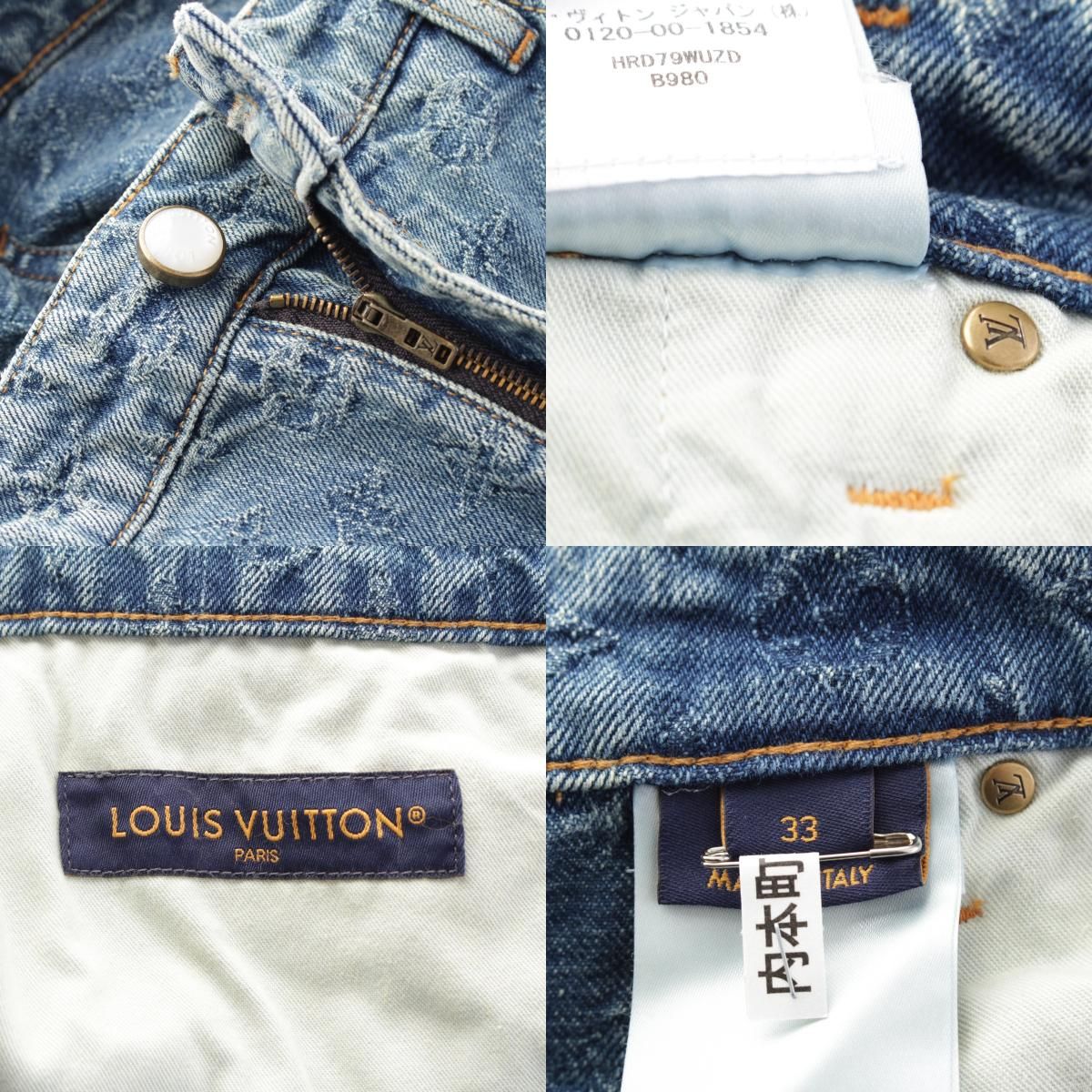 ルイヴィトン 25SS コットン モノグラムデニム ウオッシュ加工