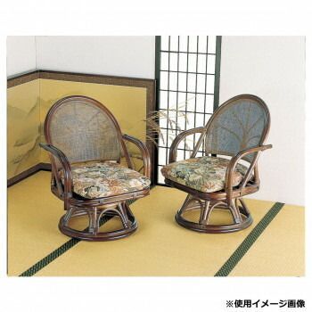 Rattan 籐回転座椅子2脚組