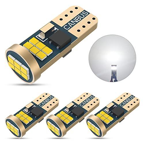 ホワイト T10 LED ホワイト 爆光 キャンセラー内蔵 ポジションランプ ナンバー灯 ルームランプ 高耐久 無極性 車検対応 12V車用 2016LEDチップ18連6000K-6500K 1.8W （4個入）