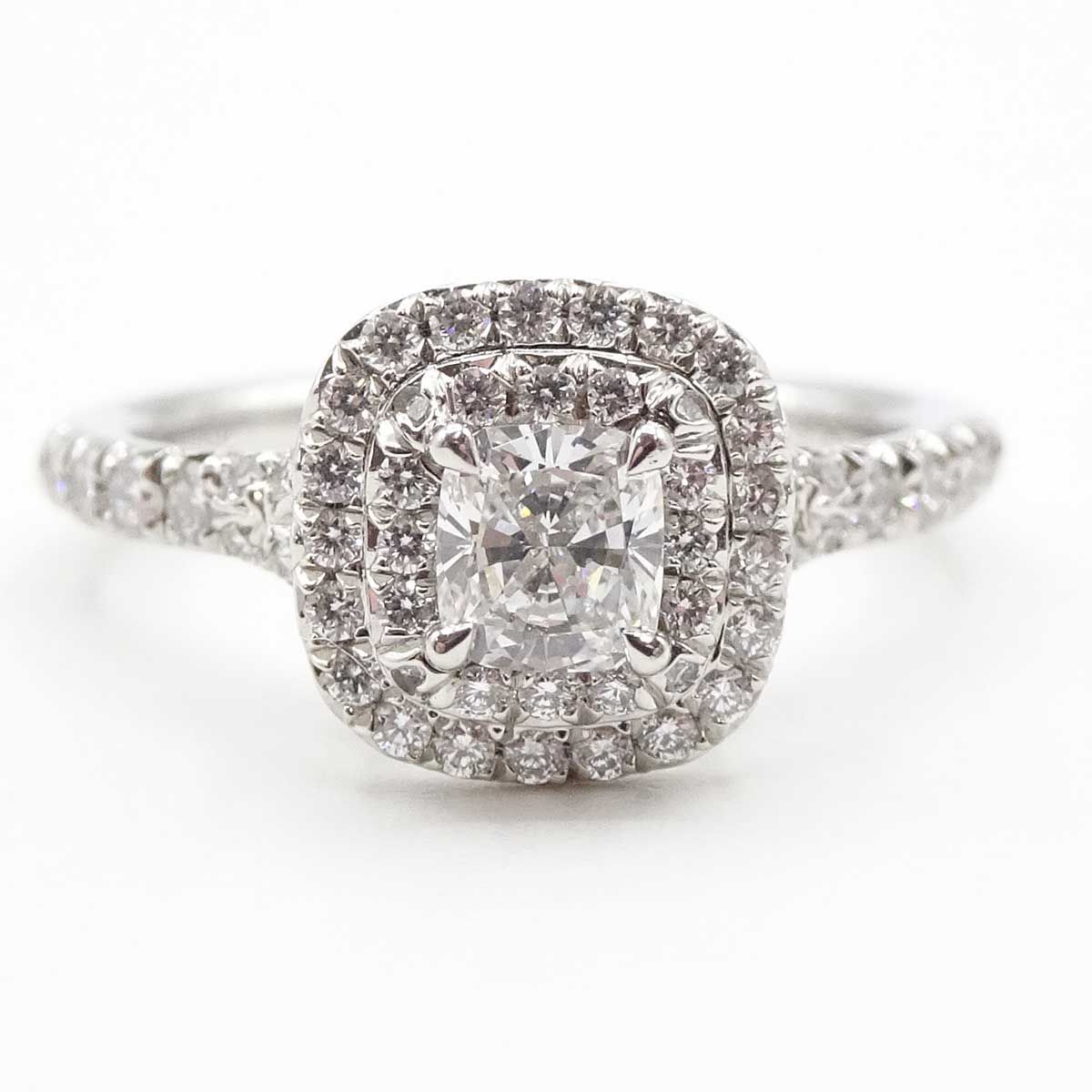 ティファニー ソレスト リング ダイヤモンド クッション モディファイド ブリリアント 0.32CT D VVS1 プラチナ PT950 レディース Tiffany - Co 指輪