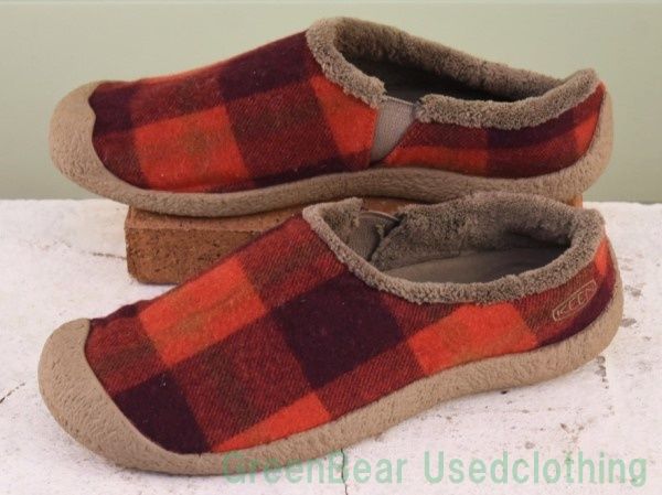 W875 メンズ Keen メンズシューズ チェック柄 茶 ブラウン 27cm