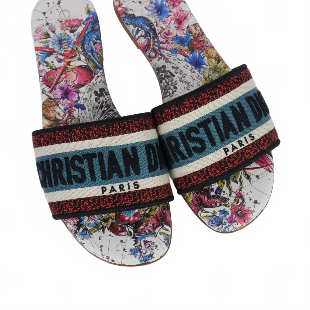 【美品】Christian Dior サンダル　Dwayミュール ロゴ 38 Christian Dior ディオール サンダル DWAY Dウェイ KCQ551ESK