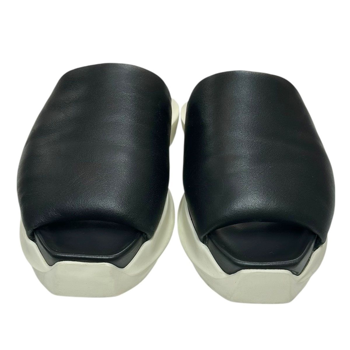 RICK OWENS GETH PUFFER SLIDE レザーサンダル RU01D3817
