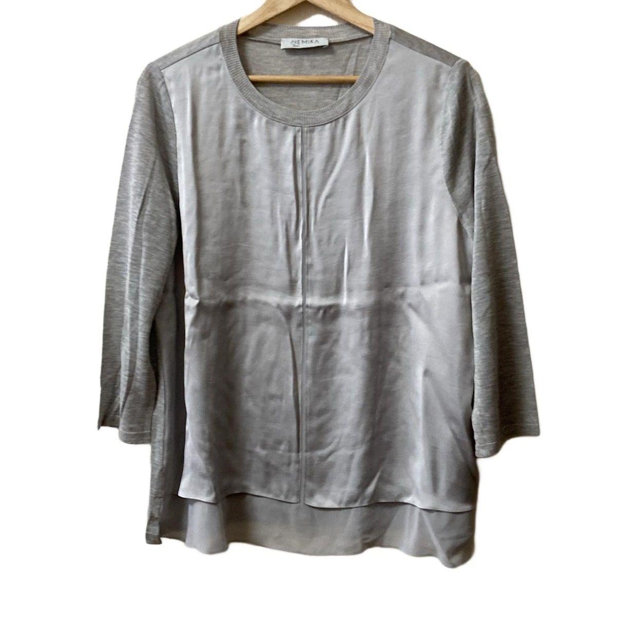 ネミカ NEMIKA/NEMIKA by Leilian トップス カーディガン サイズ2 M グレージュ レディース ネミカ NEMIKA⁄NEMIKA by Leilian スカートスーツ - 黒×ライトグレー
