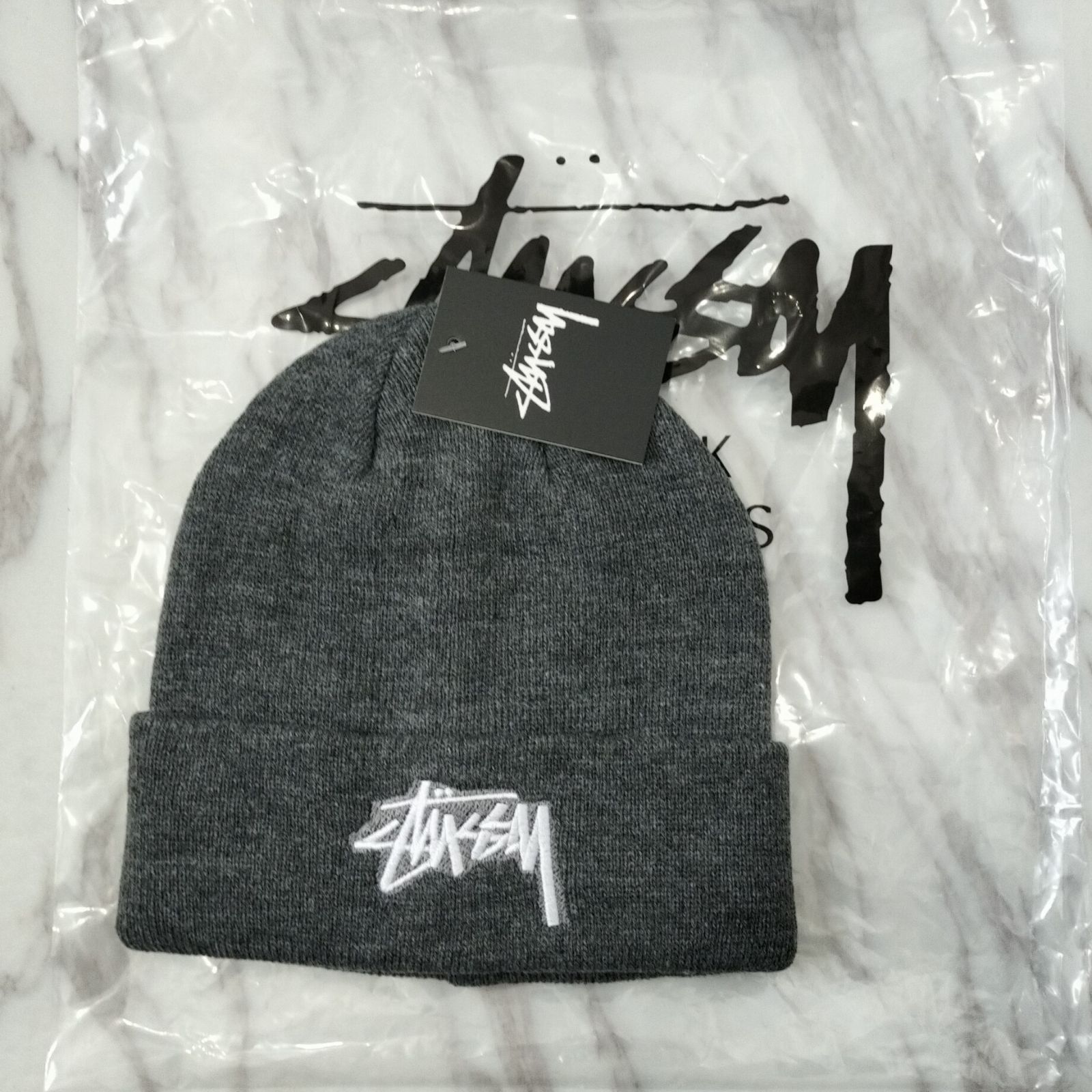 特別価格 vhh Stussy ステューシー ニット帽 スノーボード 灰色 グレー