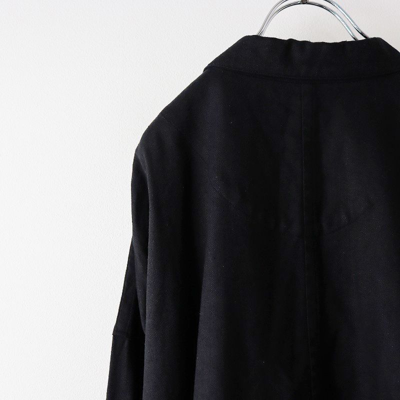 ミホウメザワ miho umezawa SILK LINEN TWILL open collared jacket