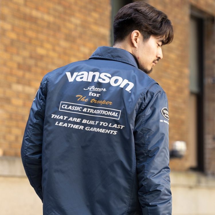 VANSON バンソン SVS2405W コーチジャケット ネイビー Lサイズ (秋冬 