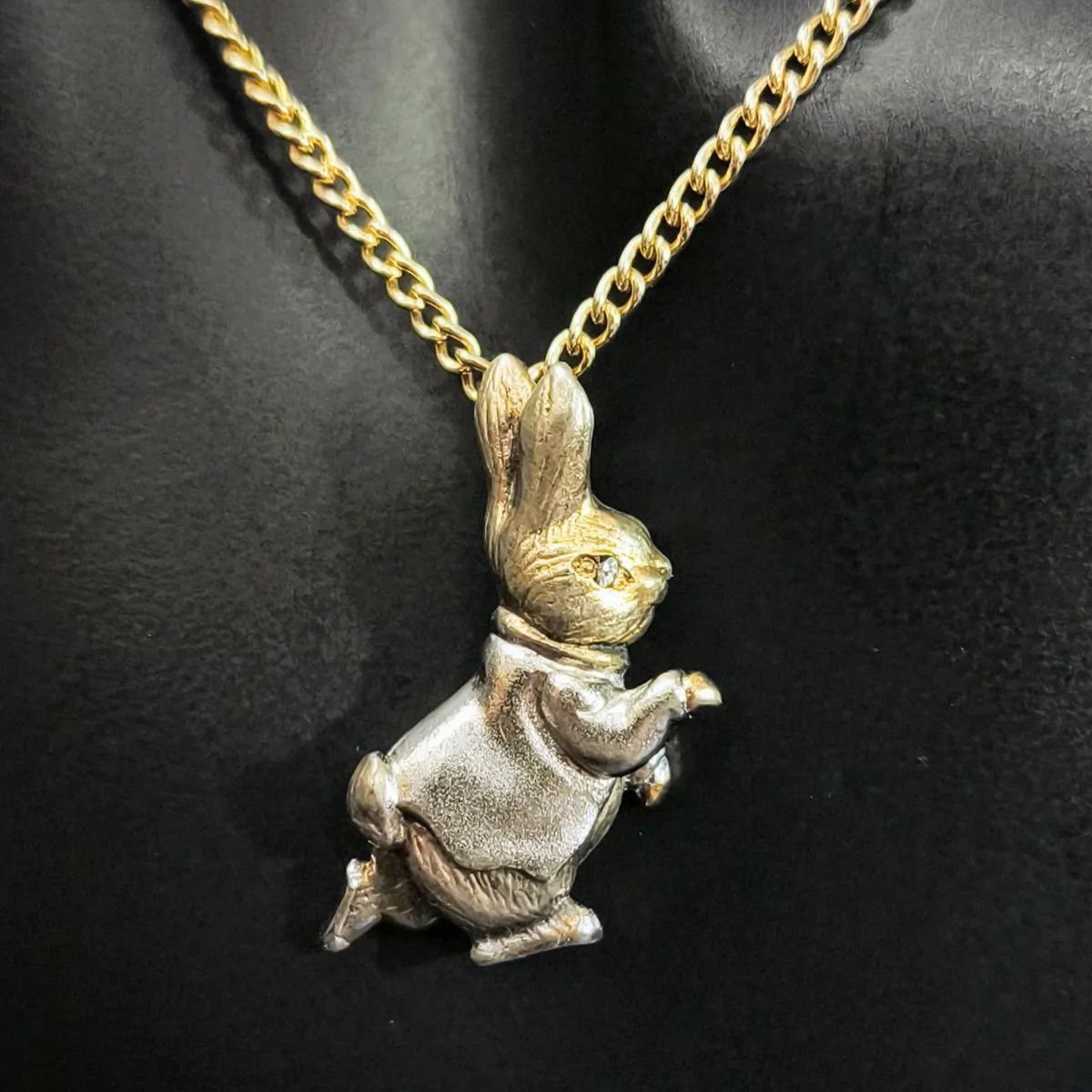 STERLING SILVER ピーターラビット ネックレス ©︎FW＆CO 天然ダイヤモンド 付き 1995年 SNA 12400