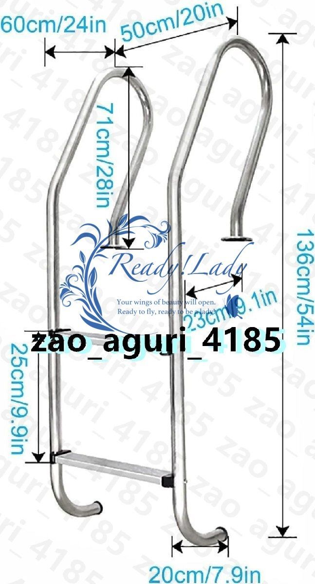 304ステンレススチール製プールラダー