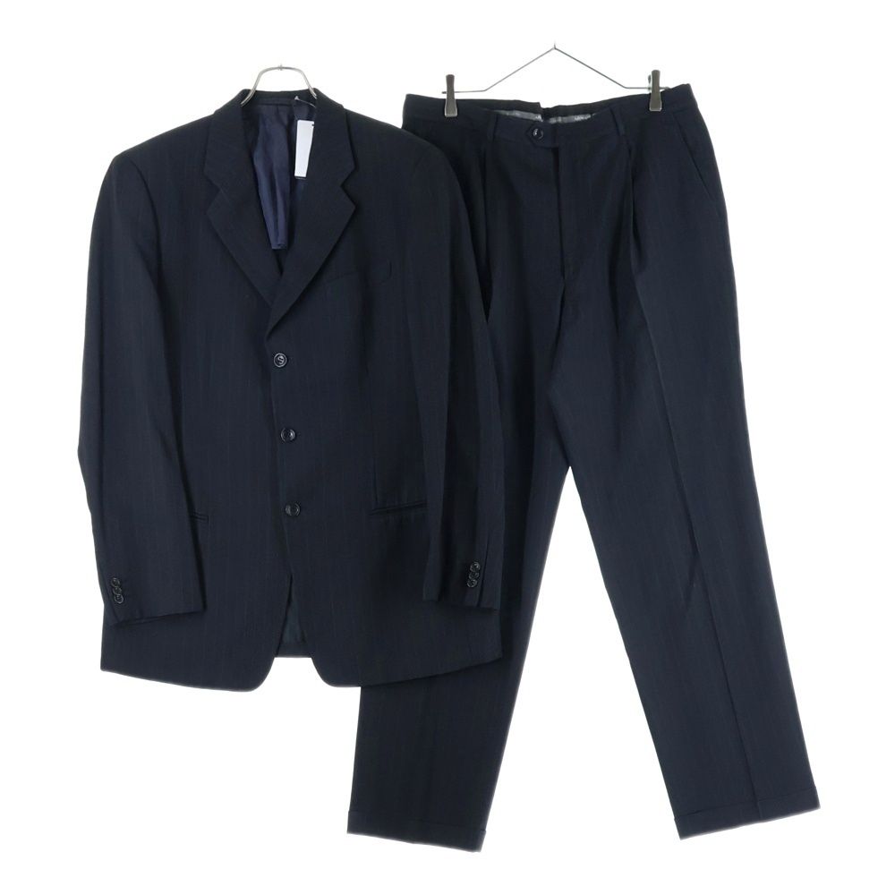 ARMANI COLLEZIONI アルマーニ コレツィオーニ セットアップ ノッチドラペル ペンシルストライプ柄 テーラードジャケット スラックスパンツ ブラック