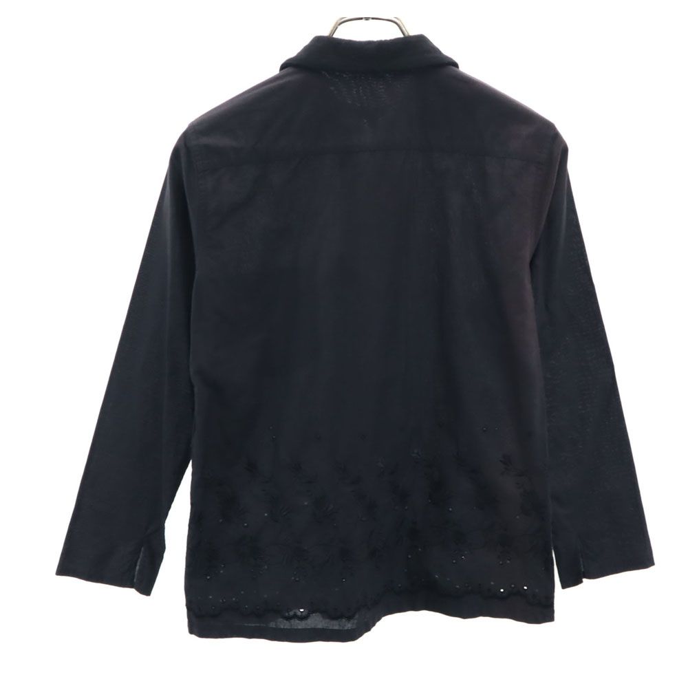 コムデギャルソン 00s 2000年 日本製 花柄刺繍 長袖 シャツ M ブラック  