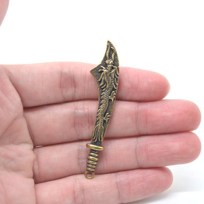 龍剣 中国刀レプリカ 銅製置物 ミニチュアサイズ 6.5cm - メルカリ
