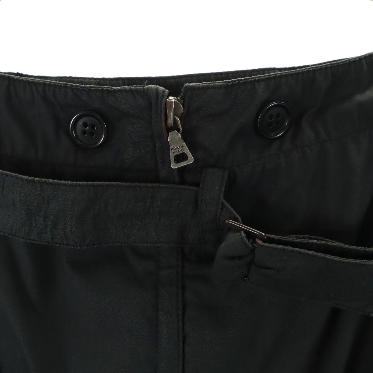 古着 PRADA プラダ イタリア製 ミディ丈 タイトスカート 38 ブラック系