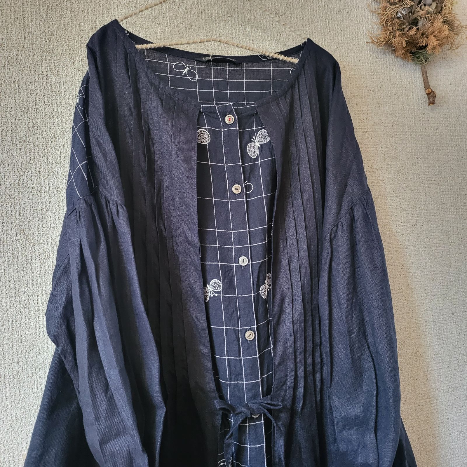 新品ミナペルホネン choucho ワンピース(charcoal) ３８ mina perhonen choucho ワンピース - ミナペルホネン正規取扱店