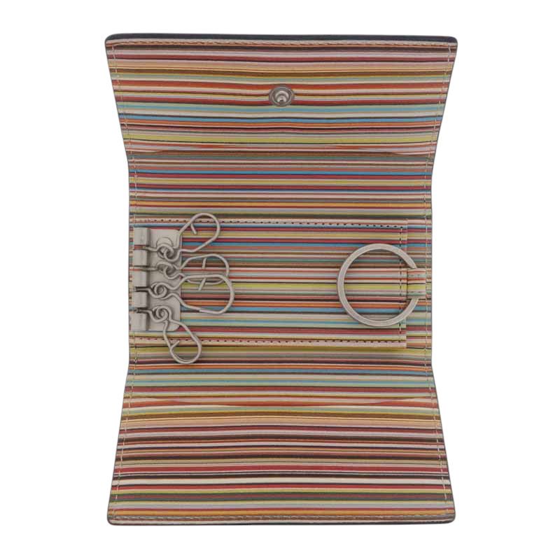 ポールスミス/PAUL SMITH マルチ ストライプ 4連 レザー キー