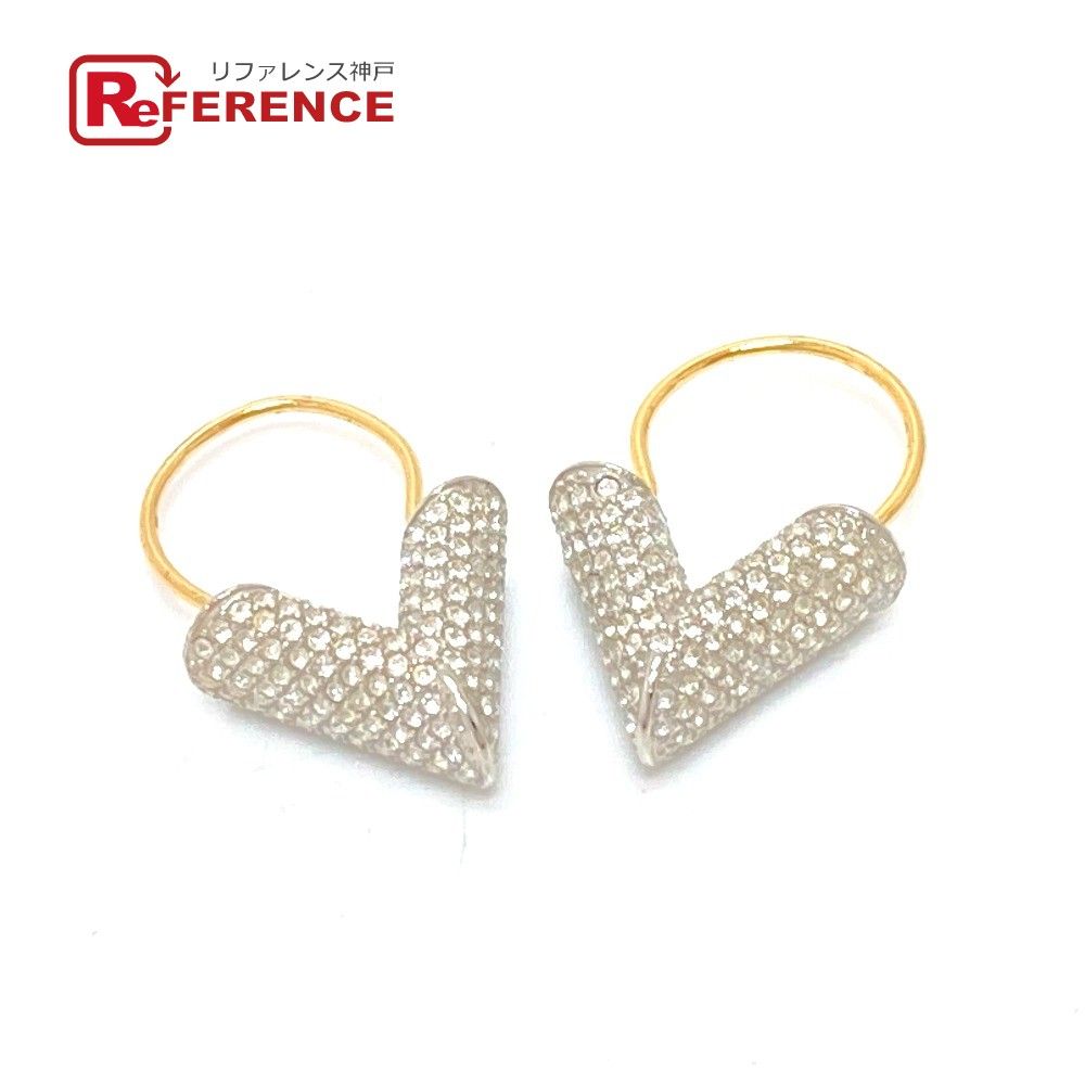 ルイヴィトン ピアス Vストラス ハート ジュエリー LVロゴ ライン