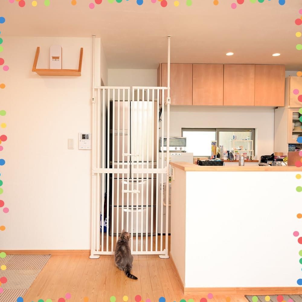 特価商品】ハイタイプ 飛び出し防止 ゲート ホワイト 猫 ペットゲート