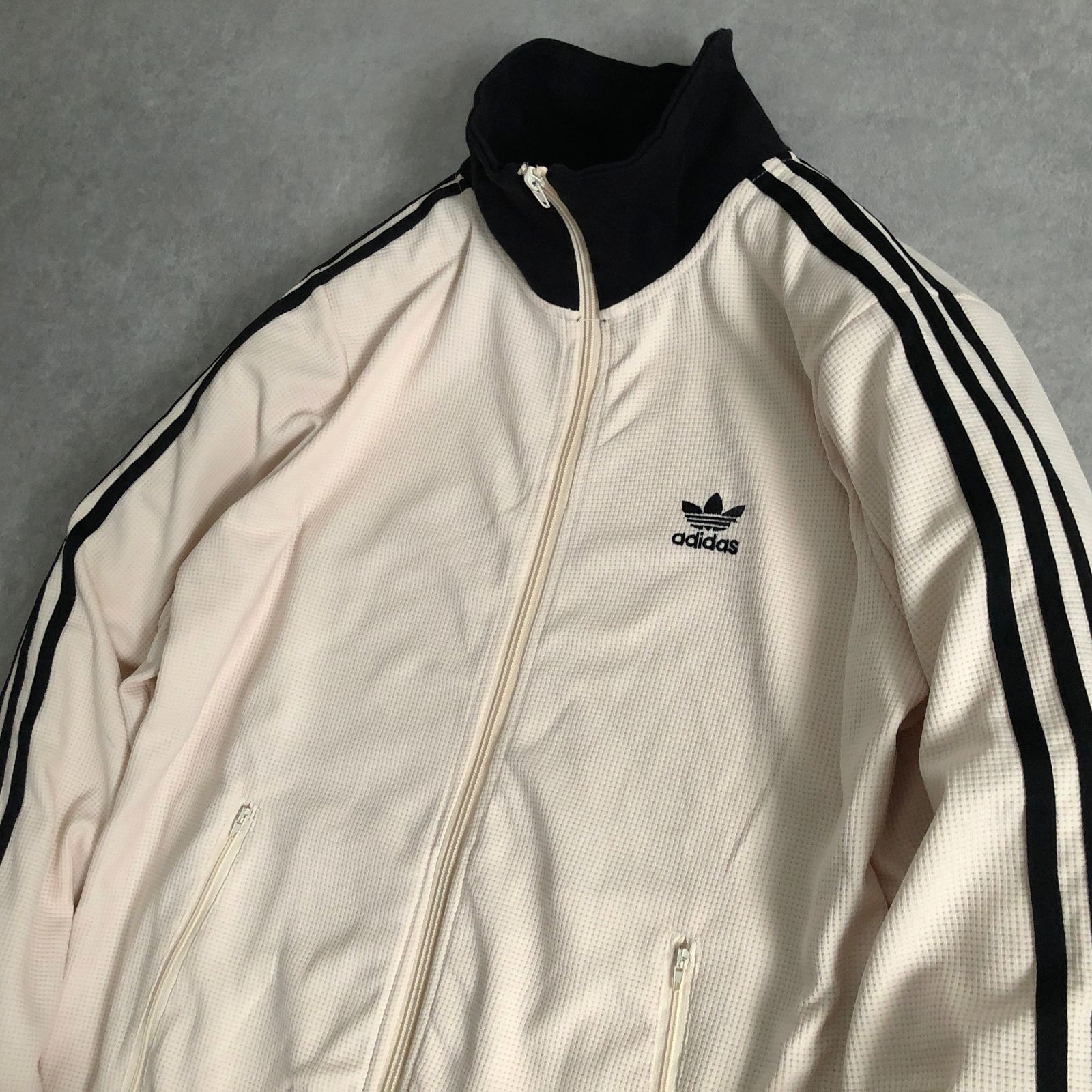 adidas サーマル ワッフル地 旧ロゴ トラック ジャケット ジャージ