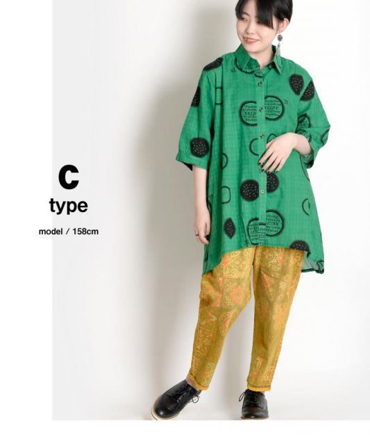 ブラウス トップス シャツ Tシャツ レディース 夏 大きいサイズ 五分袖 総柄 スリット ふりふり 花柄 総柄 エレガント マダム ホワイト ピンク レッド グリーン lx-df-04230.jpg