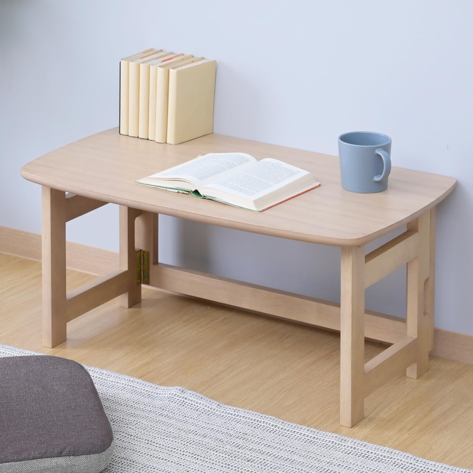 折り畳み 天然木 ローテーブル 完成品 幅70×奥行41×高さ35cm テーブル 一人暮らし キウイ 山善 SPD-7041L KW