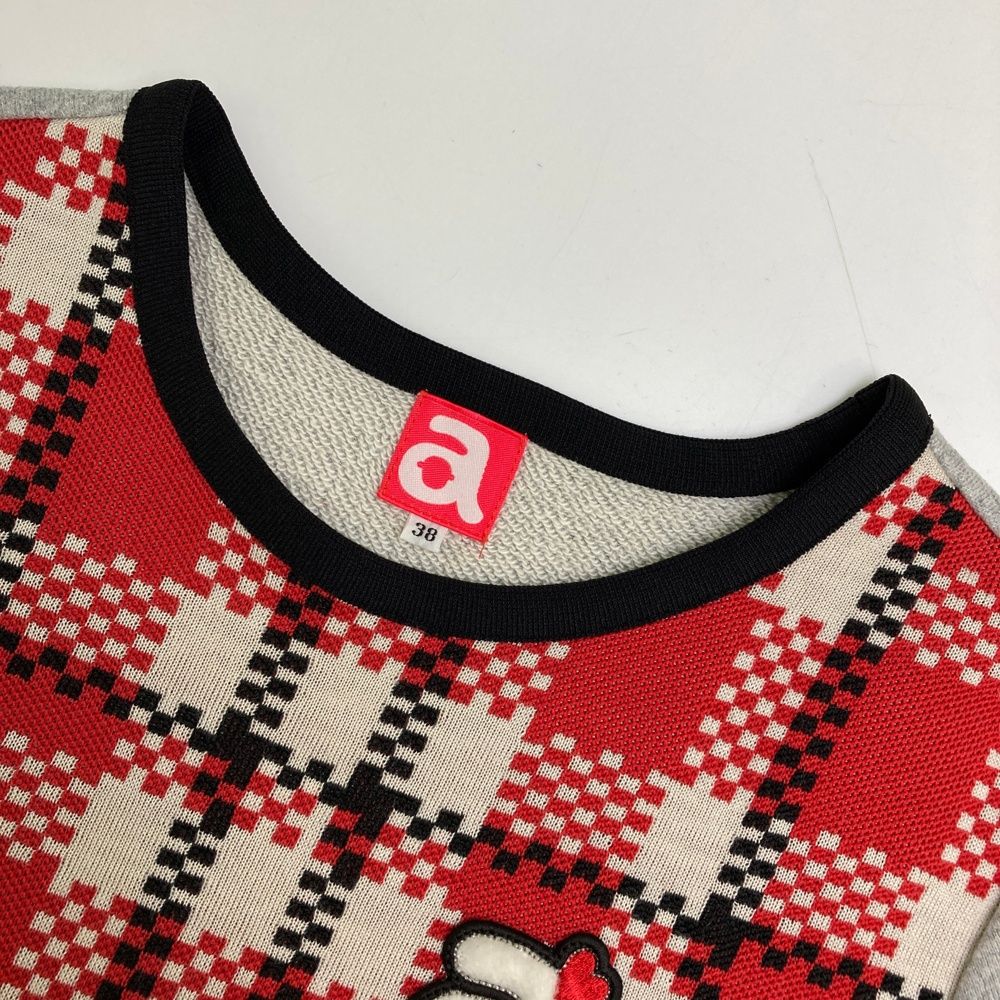 サイズ：38 ARCHIVIO アルチビオ 半袖スウェット ニット切替 チェック