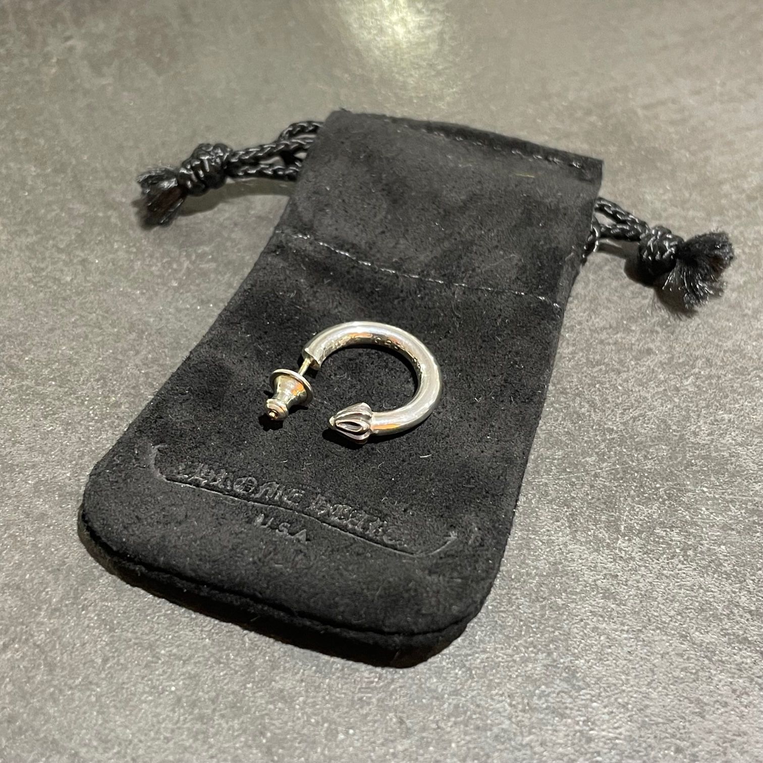 国内正規 CHROME HEARTS HOOP PLAIN プレーン フープ シルバー ピアス