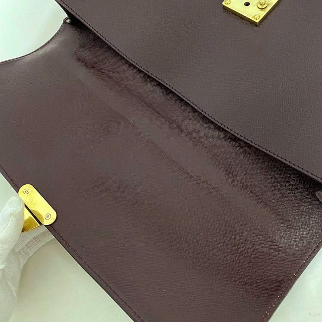 ルイ ヴィトン 書類バッグ セルヴィエット クラド ボルドー ゴールド
