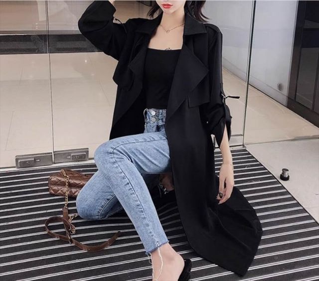 アウター トレンチコート ロング ロング丈 袖あり 長袖 襟付き ハイ