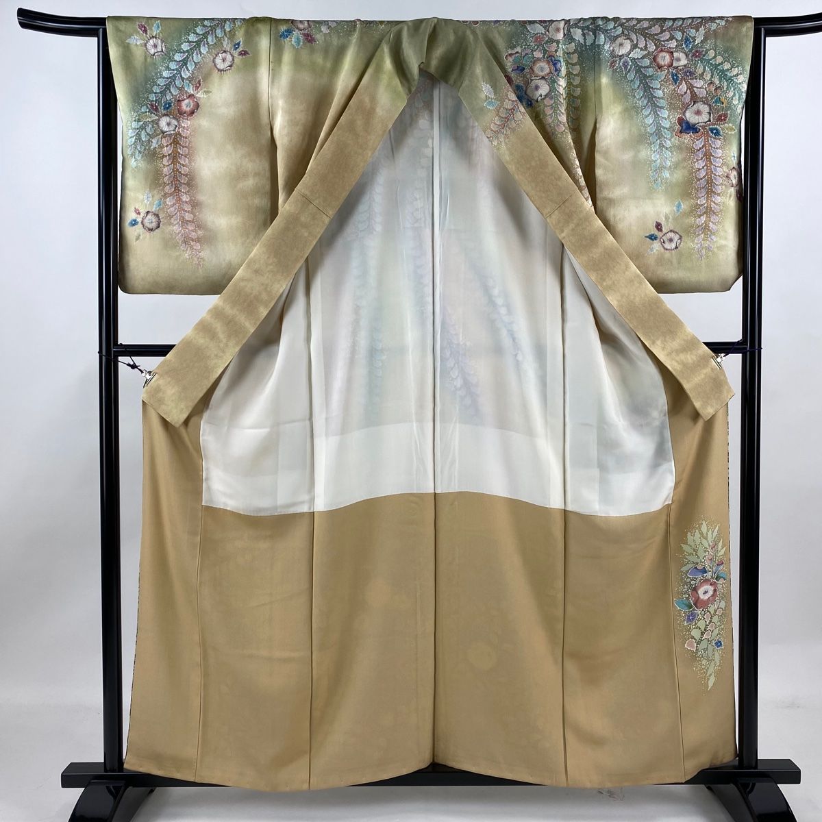 訪問着 身丈158cm 裄丈64cm M 袷 翠山工房 落款 辻が花 銀通し  