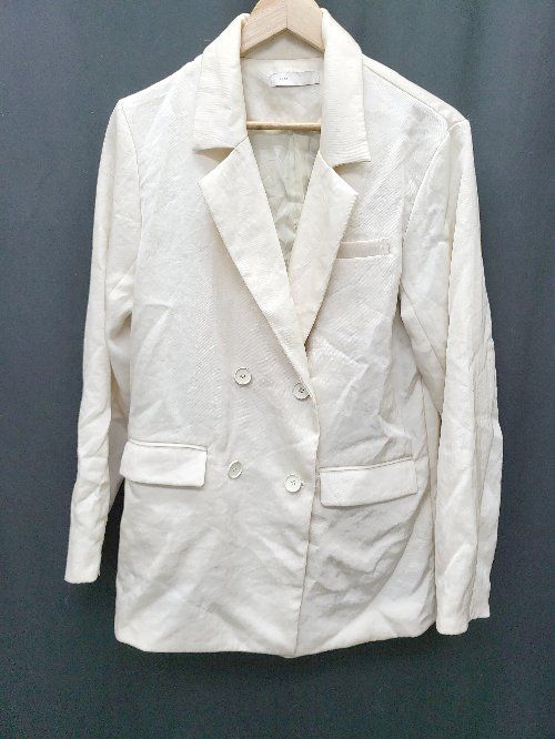 ◇ ENOF イナフ 長袖 twill slit jackt サイズL アイボリー系
