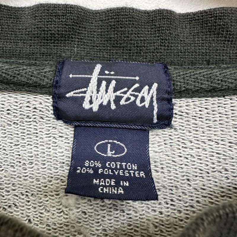 90s00s Stussy 長袖スウェット（カットソー）　ボーダー　紺タグ STUSSY ステューシー トレーナー 長袖 90s 紺タグ ロゴ刺繍