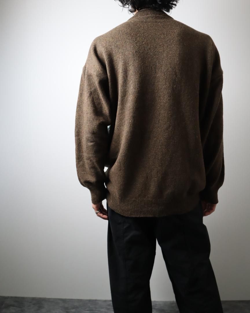 vintage】ボヘミアン柄 デザイン ニット セーター チョコミントカラー