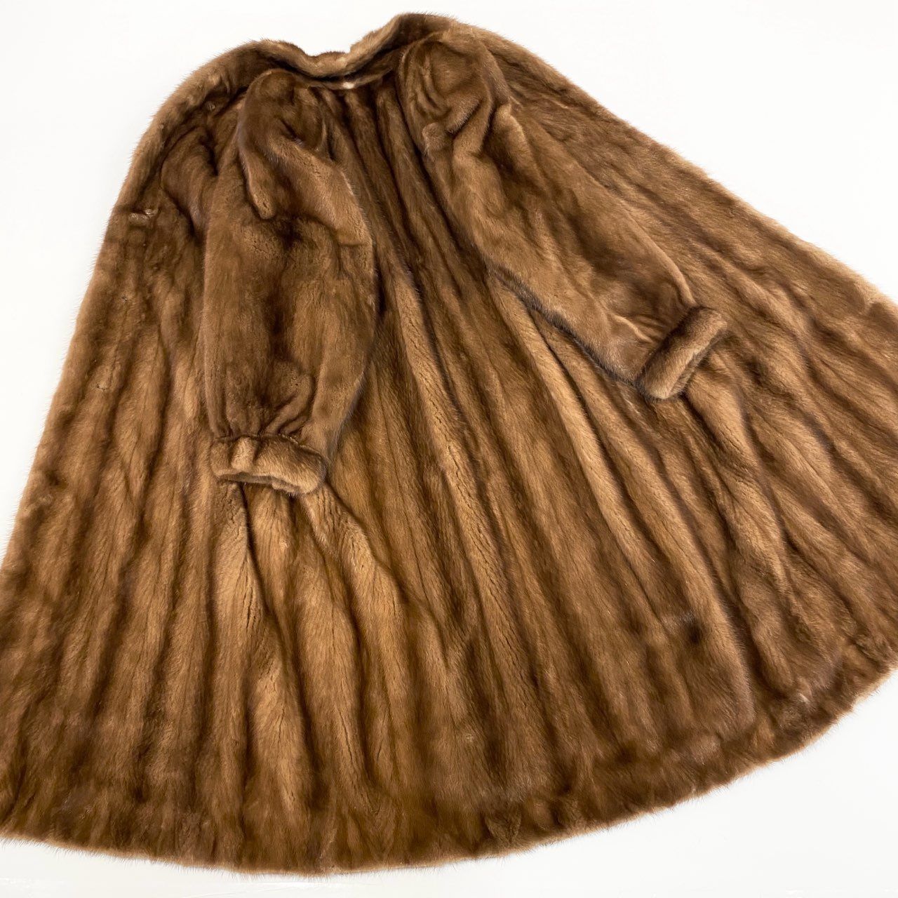 8i26 SAGA MINK サガミンク パステルミンク 毛皮コート ミンクコート 112㎝ 超ロングコート 15サイズ ブラウン レディースt18r