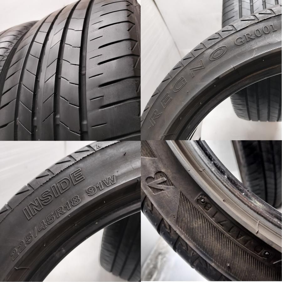 ブリヂストン レグノGR001 225/45-18 2018年製 220系クラウン新車外し 4本 60000円～ 225⁄45R18 GR001 レグノ 2本 ◇配送先指定あり◇ ＜高級・希少