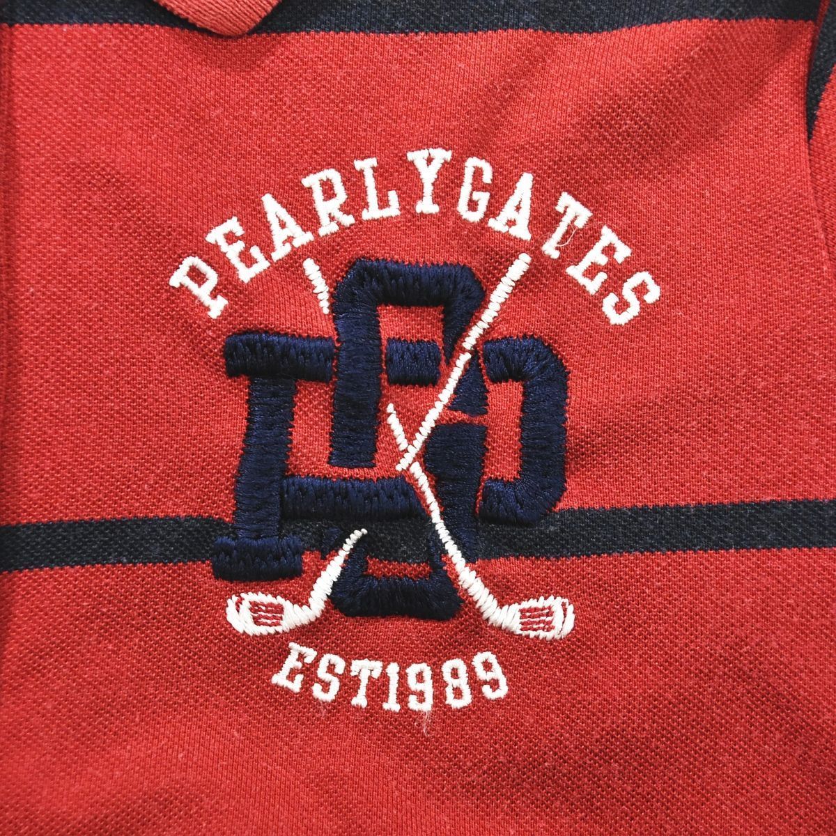 パーリーゲイツ PEARLY GATES 刺繍ロゴ ボーダー カノコ