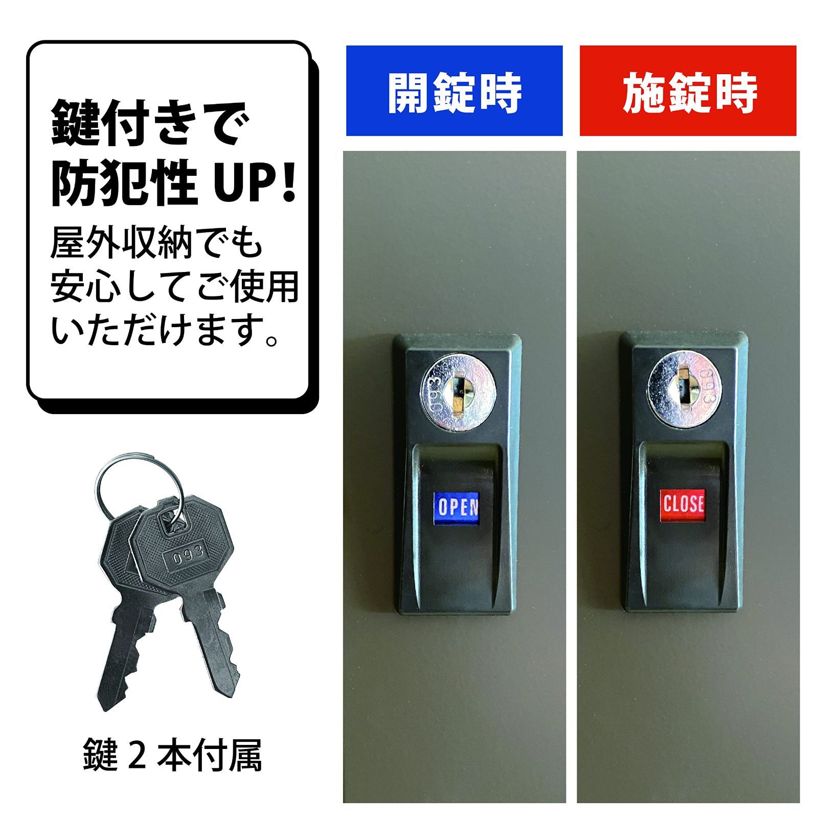 グリーンライフ 物置 収納庫 屋外 小型【日本製】棚板1枚・鍵付きHS-92 グリーンライフ 物置 収納庫 屋外 小型 日本製 棚板1枚・鍵付き