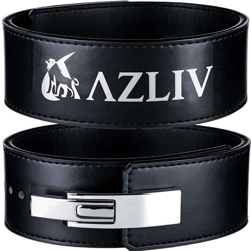M_ブラック AZLIV レバーベルト LEX Standard 10mm レバーアクション トレーニングベルト パワーベルト アズリブ レックス スタンダード (ブラック， M)