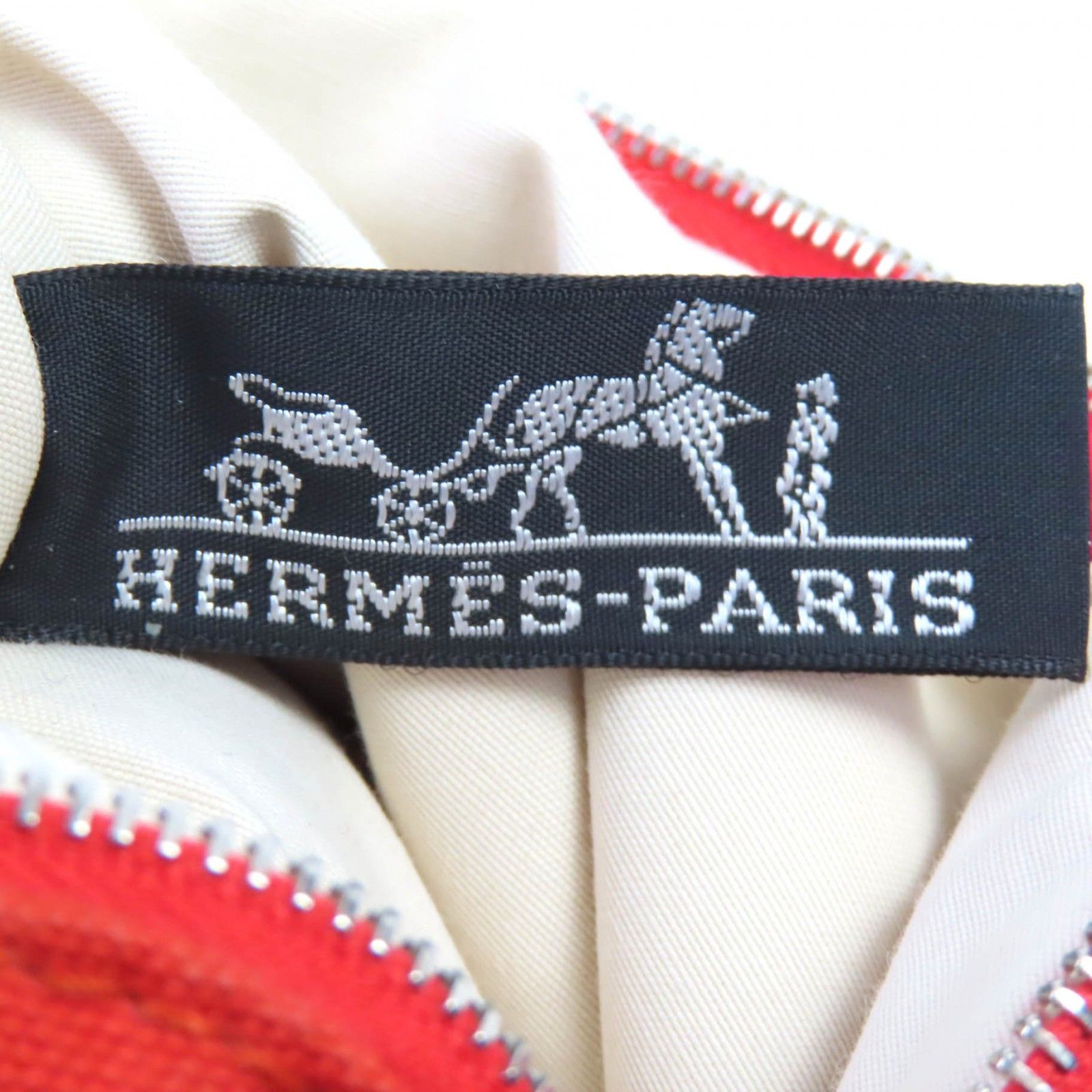 美品◇HERMES エルメス ボリードポーチ ミニミニ コットン100% Hロゴ  