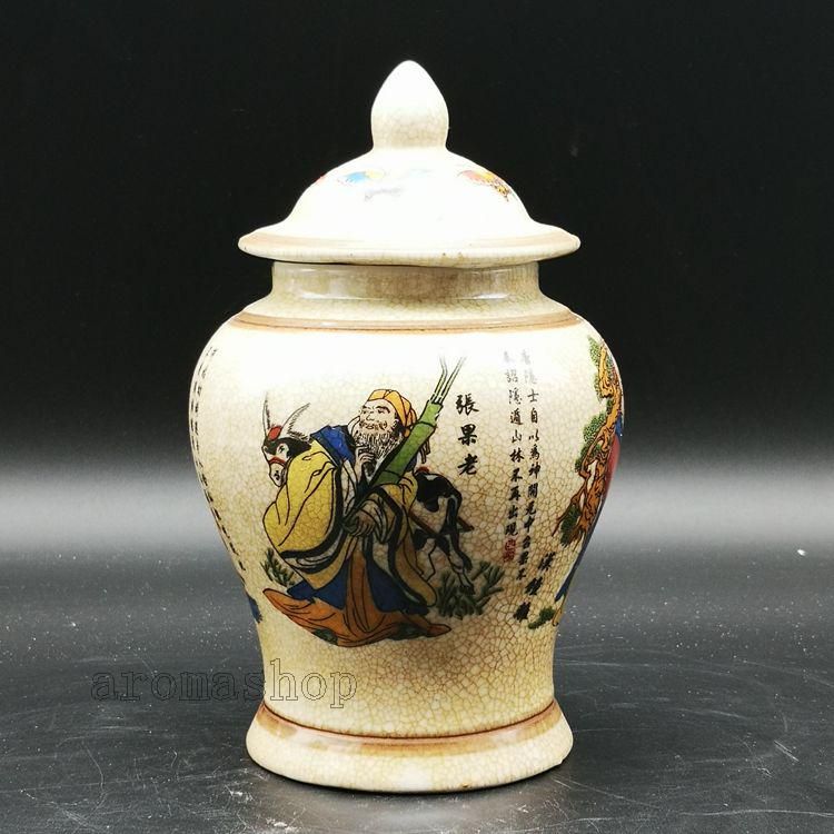 康熙藍地パステル人物将軍缶  景徳鎮 陶磁器 装飾品 現代工芸品 美術品 置物 康熙藍地パステル人物将軍缶 景徳鎮 陶磁器 装飾品 現代工芸品