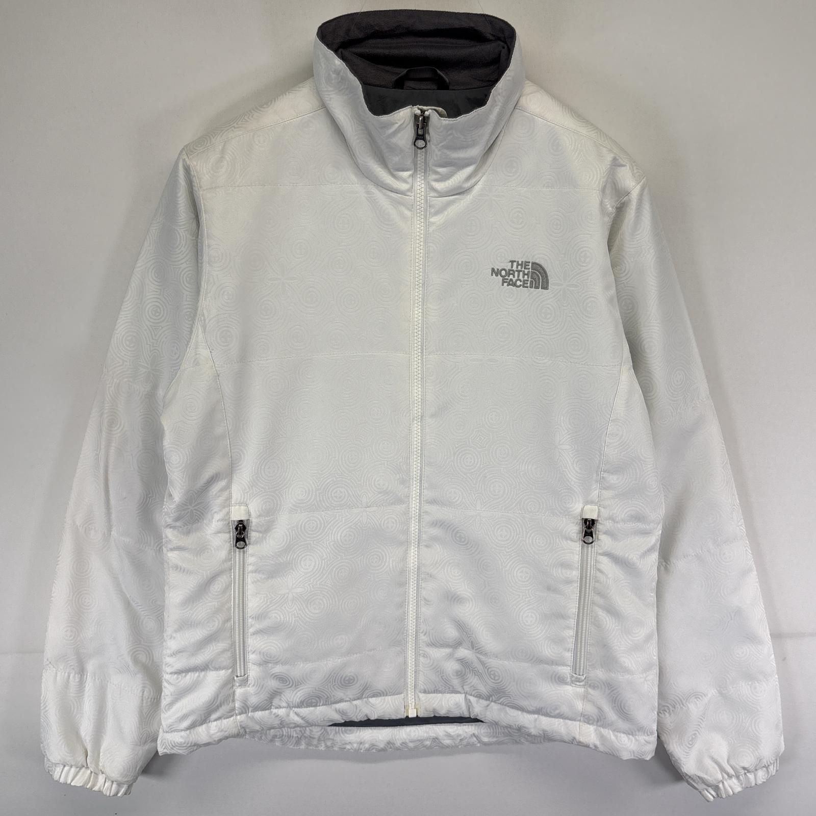 美品 ノースフェイス 中綿ジャケット 刺繍ロゴ ホワイト 白 グレー XL THE NORTH FACE ノースフェイス WHITE LABEL ホワイトレーベル