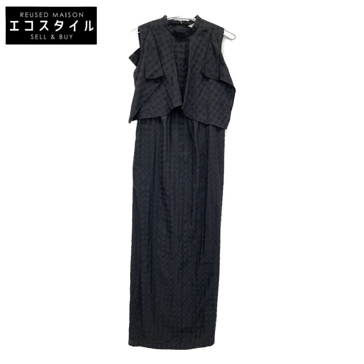 CLANE クラネ 23SS ﾌﾞﾗｯｸ 14112ｰ5262 ｷﾞﾝｶﾞﾑﾁｪｯｸ HANDKERCHIEF ONE PIECE 0