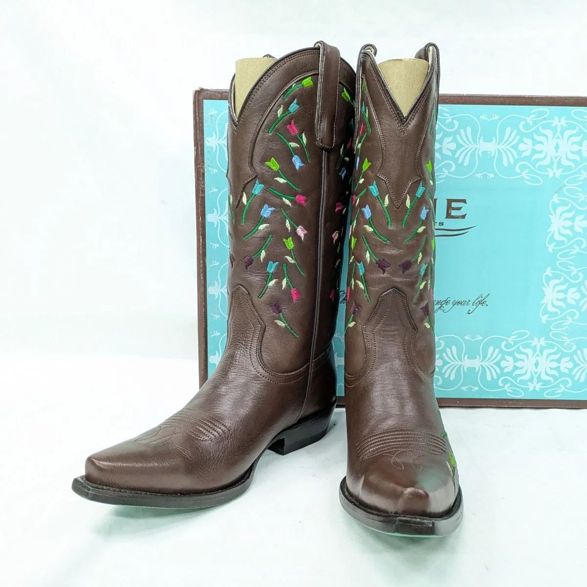 LANE fiine boots Falling Tulips ウェスタンブーツ カウボーイ US6 23-24cm相当